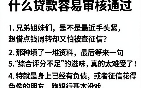 什么贷款容易审核通过,详尽说明5个综合评分不足有负债都能下款app