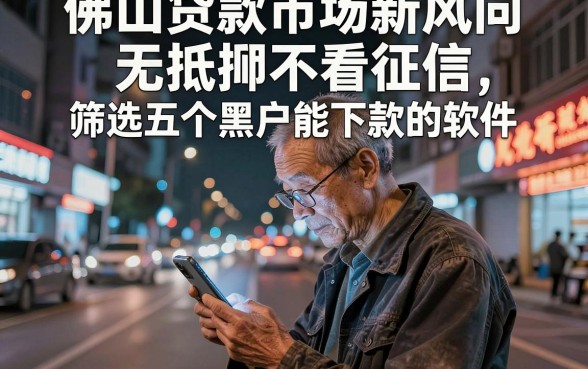佛山贷款市场新风向无抵押不看征信,筛选五个黑户能下款的软件