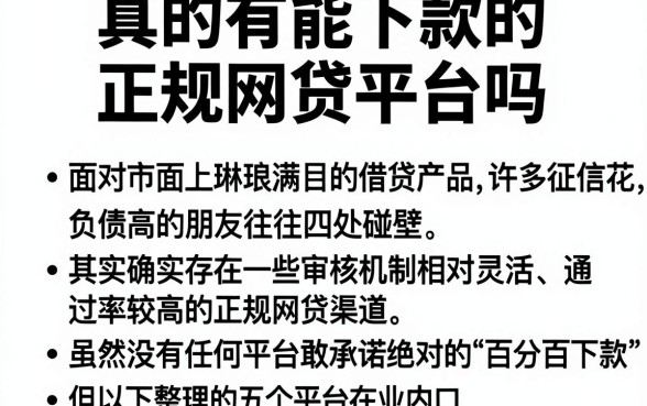 真的有能下款的正规网贷平台吗,整理五个不看征信负债的网贷百分百下款app