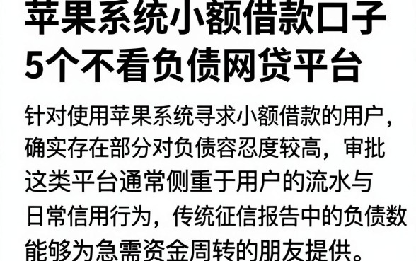 苹果系统小额借款口子,详尽说明5个不看负债的网贷平台