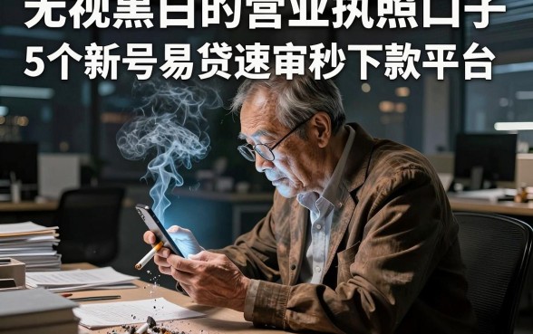 无视黑白的营业执照口子，细致阐述5个新号易贷速审秒下款平台