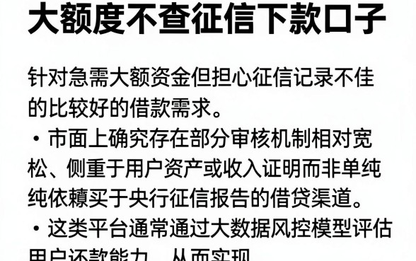 大额度不查征信下款口子,详细阐述5个比较好的小额贷款软件