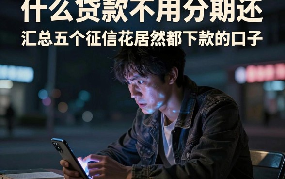什么贷款不用分期还，汇总五个征信花居然都下款的口子