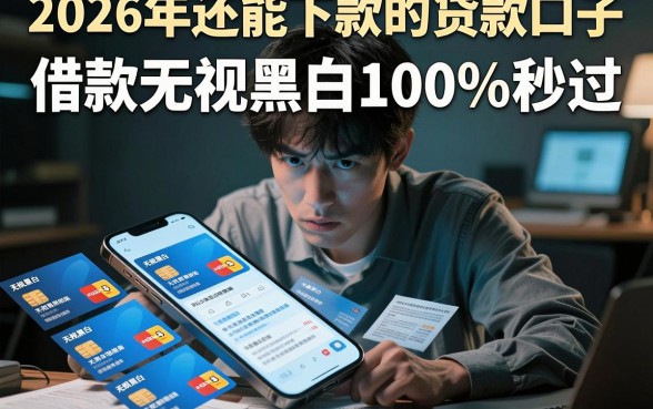 2026年还能下款的贷款口子,揭秘五个借款无视黑白100%秒过
