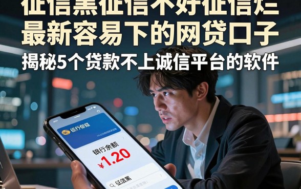 征信黑征信不好征信烂最新容易下的网贷口子，揭秘5个贷款不上诚信平台的软件