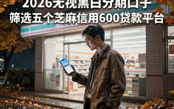 2026无视黑白分期口子，筛选五个芝麻信用600贷款平台