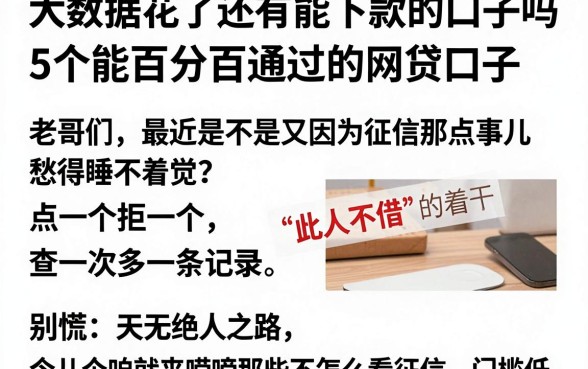 大数据花了还有能下款的口子吗，详尽说明5个能百分百通过的网贷口子
