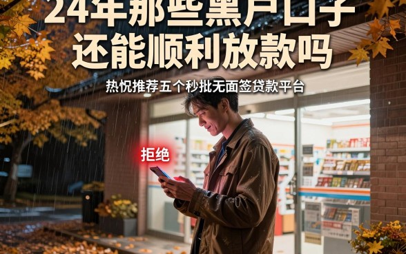24年那些黑户口子还能顺利放款吗，热忱推荐五个秒批无面签贷款平台