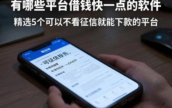 有哪些平台借钱快一点的软件，精选5个可以不看征信就能下款的平台