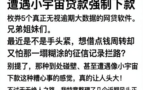 遭遇小宇宙贷款强制下款,枚举5个真正无视逾期大数据的网贷软件