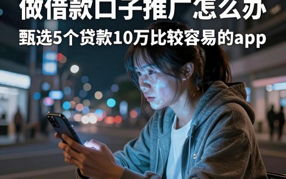 做借款口子推广怎么办，甄选5个贷款10万比较容易的app