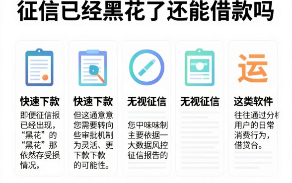 征信已经黑花了还能借款吗，陈列5个快速下款无视征信的软件