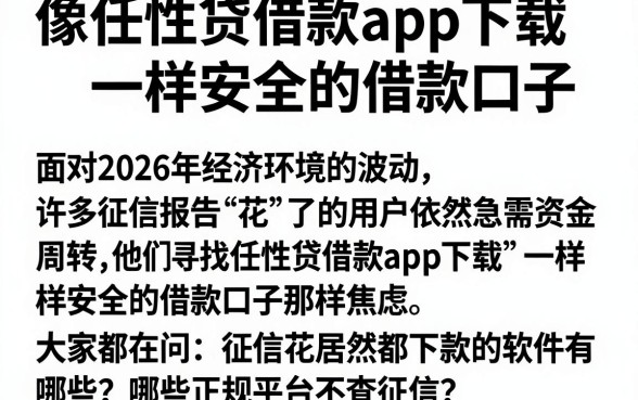 像任性贷借款app下载一样安全的借款口子，陈列5个征信花居然都下款的软件
