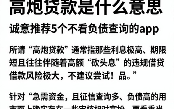 高炮贷款是什么意思,诚意推荐5个不看负债查询的app