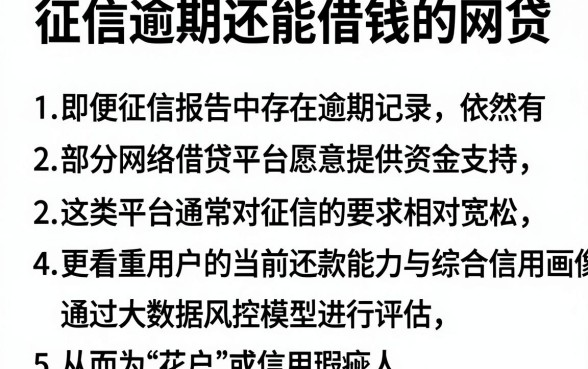 征信逾期还能借钱的网贷,条列5个放水的贷款口子