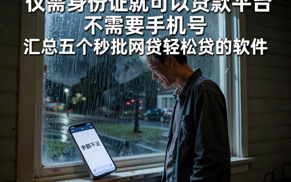 仅需身份证就可以贷款平台不需要手机号，汇总五个秒批网贷轻松贷的软件