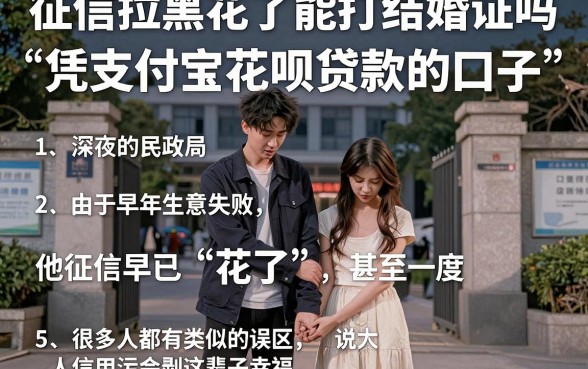 征信拉黑花了能打结婚证吗，罗列五个凭支付宝花呗贷款的口子