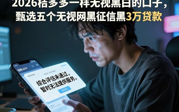 2026桔多多一样无视黑白的口子,甄选五个无视网黑征信黑3万贷款