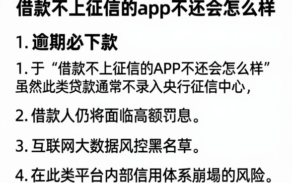 借款不上征信的app不还会怎么样,详尽说明5个逾期必下款的平台