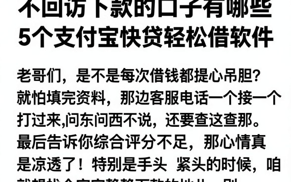 不回访下款的口子有哪些,深入剖析5个支付宝快贷轻松借软件