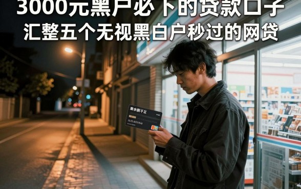 3000元黑户必下的贷款口子,汇整五个无视黑白户秒过的网贷