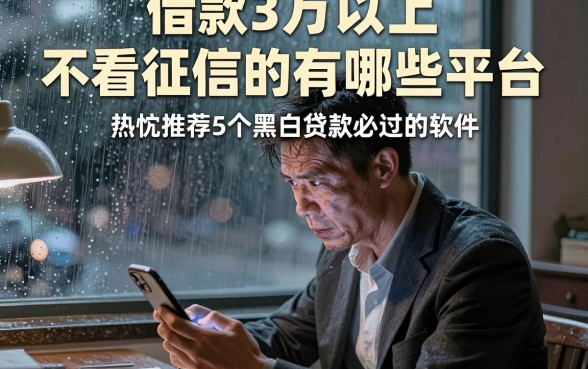 借款3万以上 不看征信的有哪些平台，热忱推荐5个黑白贷款必过的软件