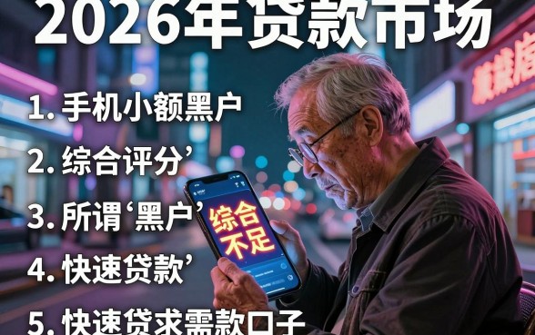 2026年贷款市场，条列五个手机小额黑户快速贷款口子