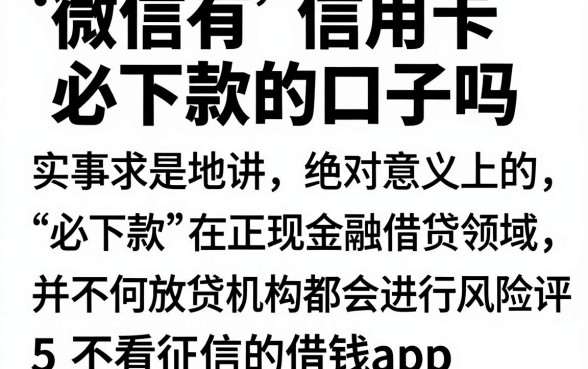 微信有信用卡必下款的口子吗,整合5个不看征信的借钱app