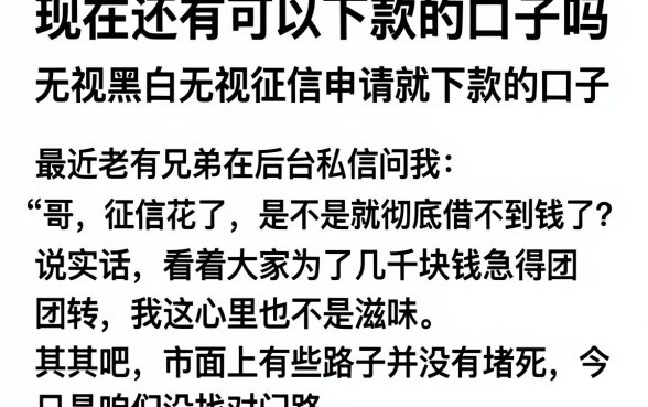 现在还有可以下款的口子吗,规整5个无视黑白无视征信申请就下款的口子