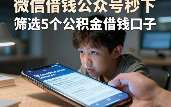 微信借钱公众号秒下,筛选5个公积金借钱口子