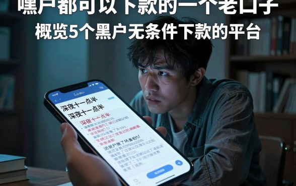 嘿户都可以下款的一个老口子，概览5个黑户无条件下款的平台