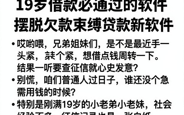 19岁借款必通过的软件,归纳5个摆脱欠款束缚贷款新软件