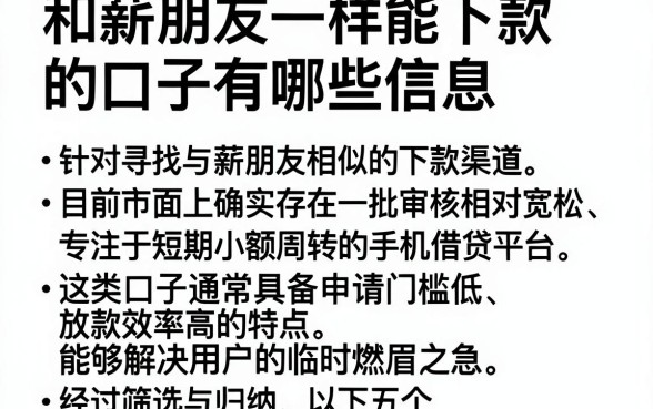 和薪朋友一样能下款的口子有哪些信息，归纳五个手机可以临时借钱的口子
