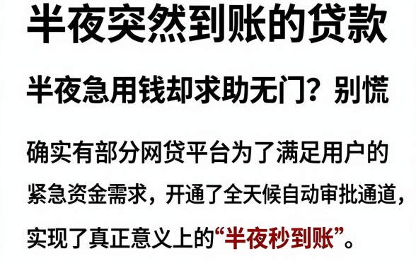 半夜突然到账的贷款,陈列5个最新网贷口子今日整理这五个app