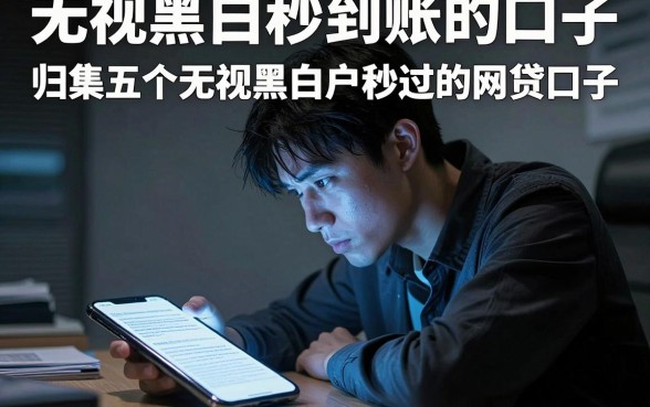 无视黑白秒到账的口子,归集五个无视黑白户秒过的网贷口子