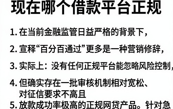现在哪个借款平台正规,条列5个能百分百通过的网贷平台