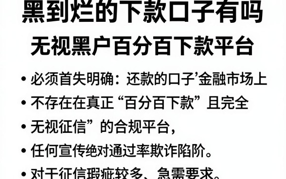 黑到烂的下款口子有吗，枚举五个无视黑户百分百下款平台