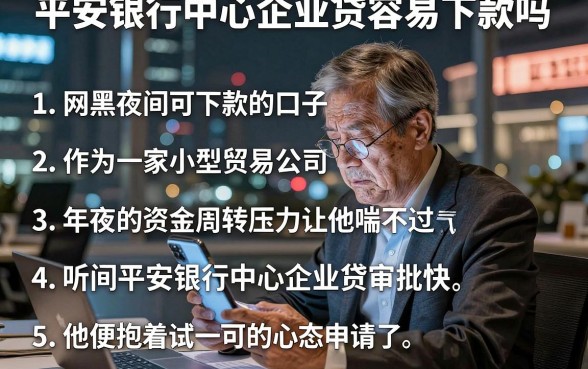 平安银行中心企业贷容易下款吗，条列5个网黑夜间可下款的口子