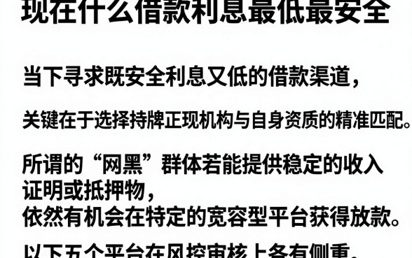 现在什么借款利息最低最安全,详尽说明五个网黑真正能下款的口子