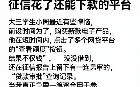 征信花了还能下款的平台，理出五个大学生可以使用的app
