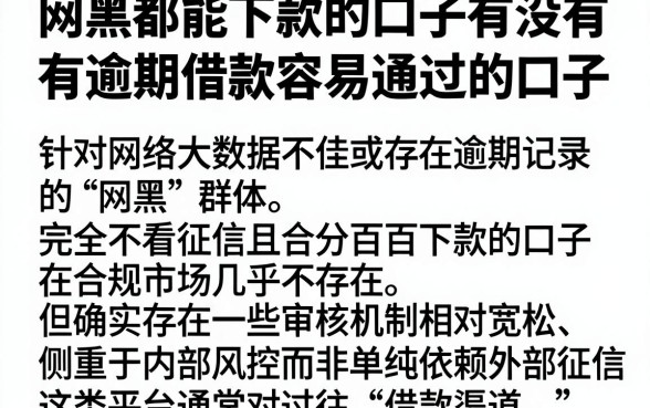 网黑都能下款的口子有没有,梳理五个有逾期借款容易通过的口子