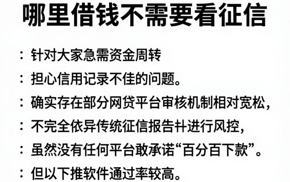哪里借钱不需要看征信，陈列5个不看征信负债的网贷百分百下款软件