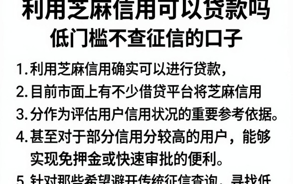 利用芝麻信用可以贷款吗，罗列5个低门槛不查征信的口子