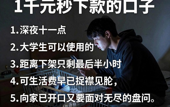 1千元秒下款的口子，条列5个大学生可以使用的平台