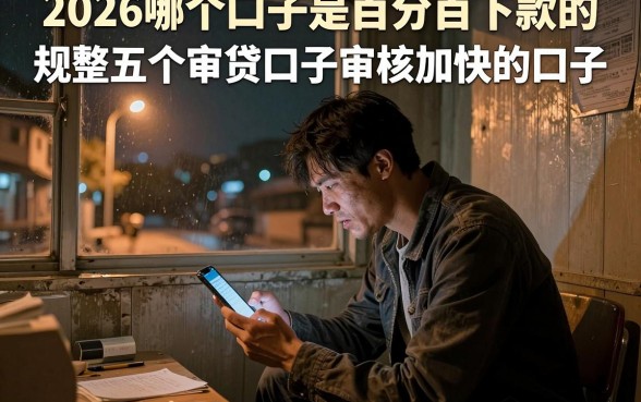 2026哪个口子是百分百下款的，规整五个审贷口子审核加快的口子