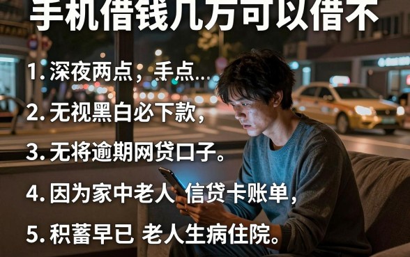 手机借钱几万可以借不，条列5个无视黑白必下款的网贷口子