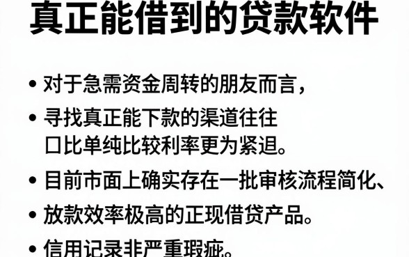 真正能借到的贷款软件,罗列五个最新秒批小额贷款软件