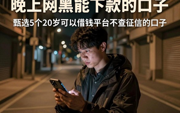 晚上网黑能下款的口子，甄选5个20岁可以借钱平台不查征信的口子