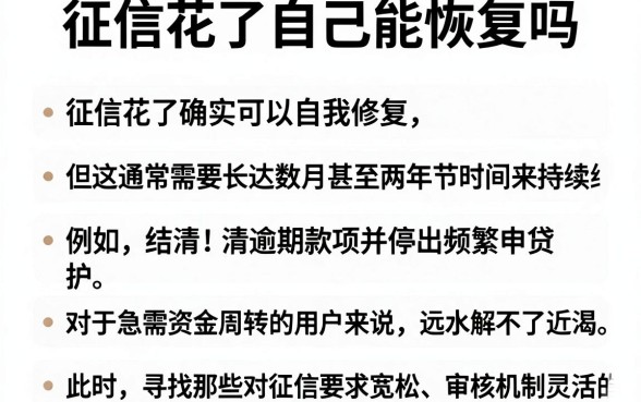 征信花了自己能恢复吗,规整五个贷款不上诚信平台的app