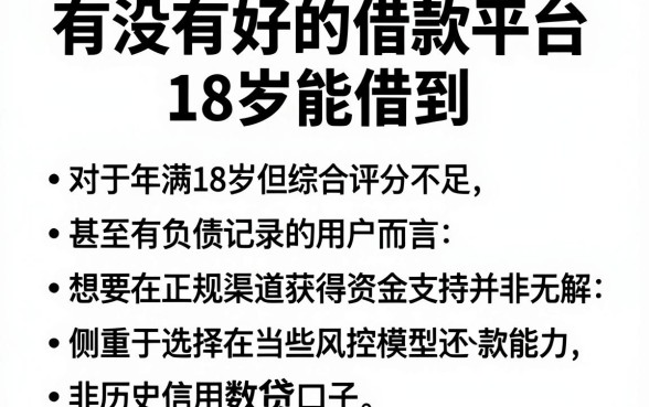 有没有好的借款平台18岁能借到,整合5个综合评分不足有负债都能下款口子